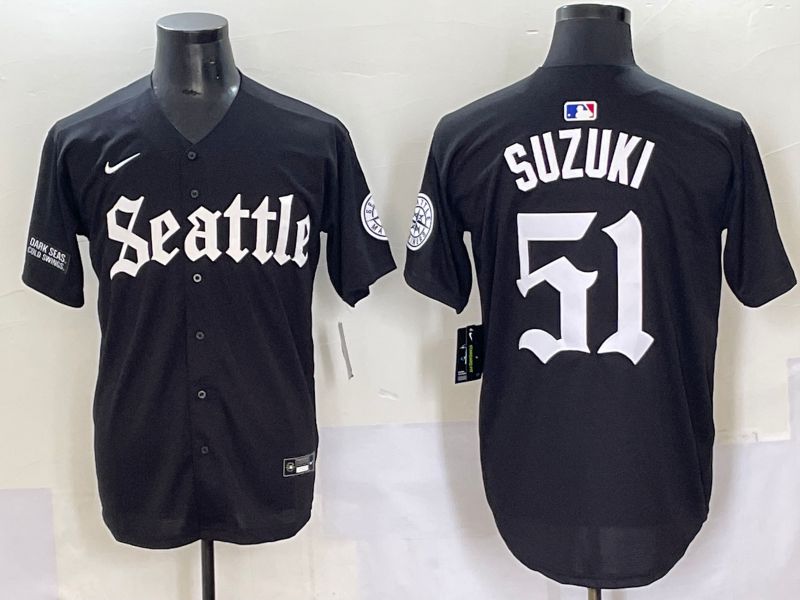 Men 2025 Seattle Mariners #51 Suzuki Five generations Joint Name Nike MLB Jersey style 13->seattle mariners->MLB Jersey